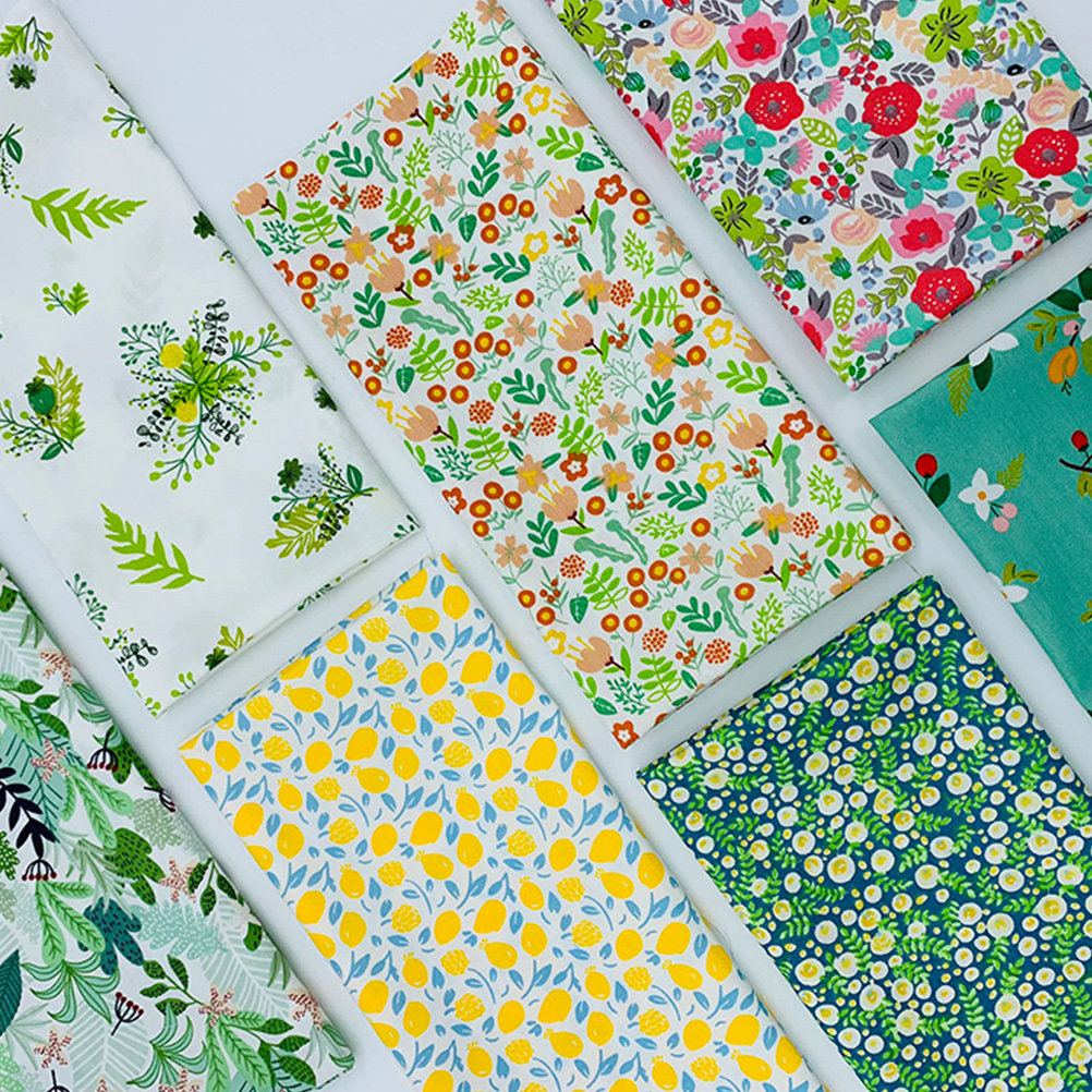 Sewing Textiles - 7 Pcs Floral Sewing Cloth Precut