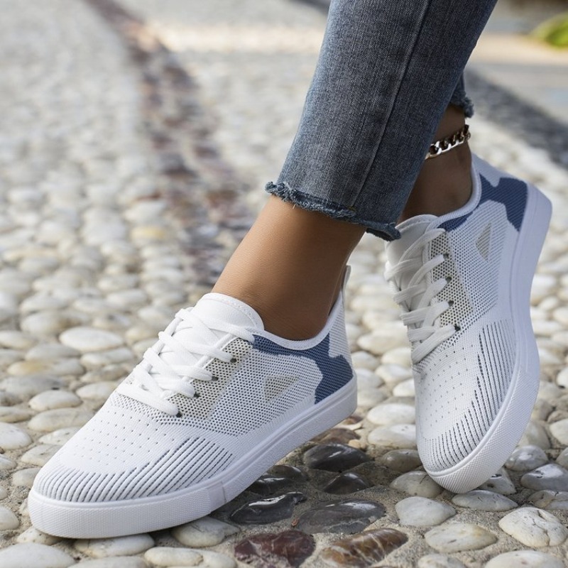 Sewing Garment - Women Casual Sneakers Woven Look Lace