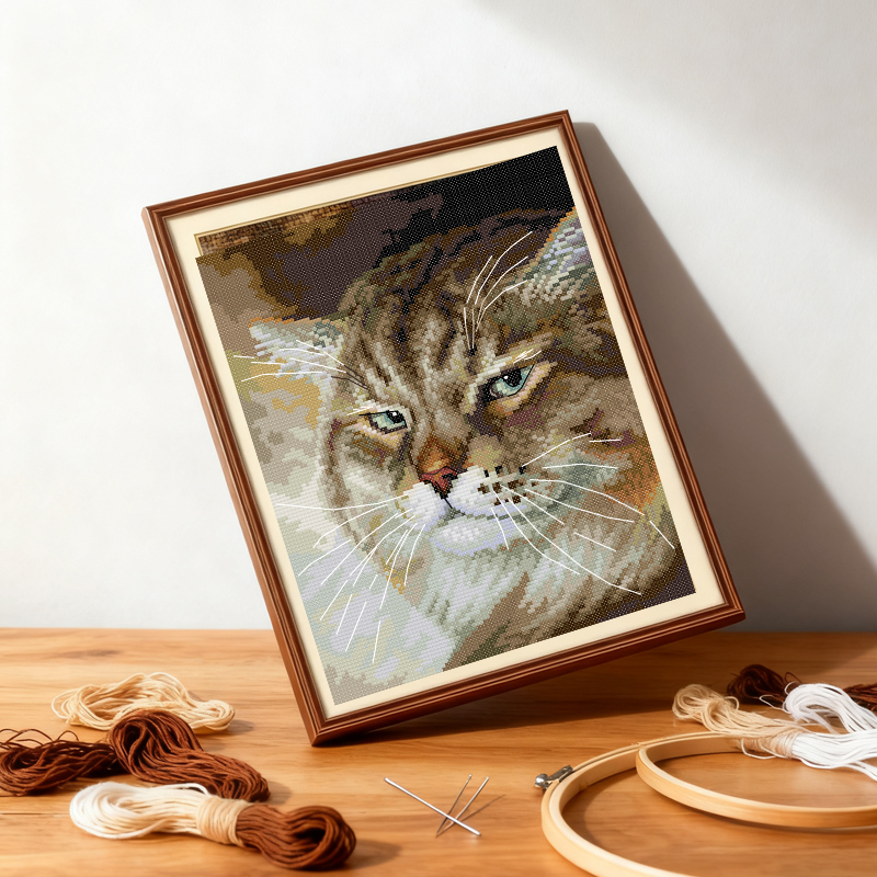 Textile Sewing Patterns - An Angry Cat HD Pattern Embroidery