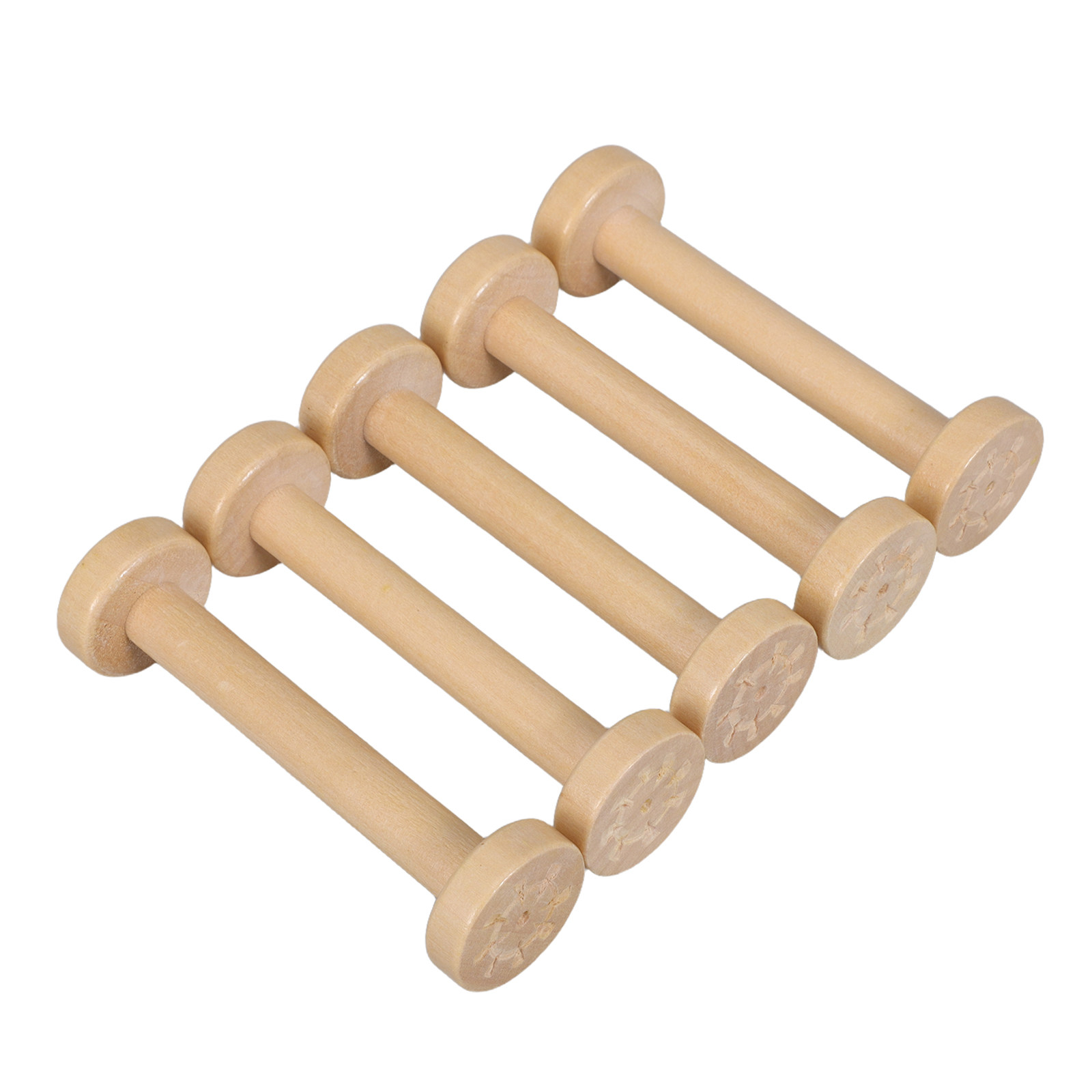 Thread Bobbins Empty - 5Pcs Wood Spools Vintage Style Natural