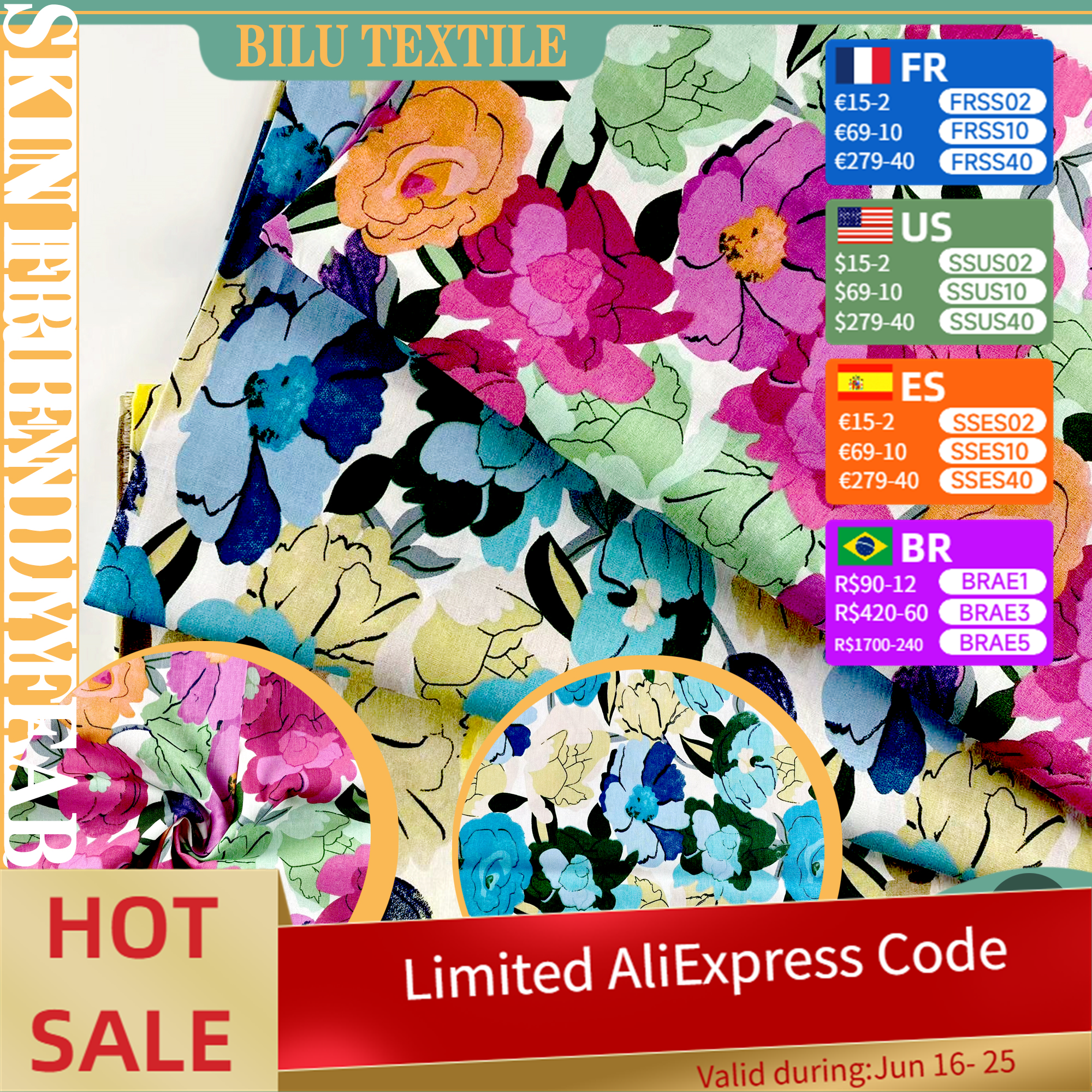 Sewing Textiles - 100% Cotton Fabric - Handmade DIY