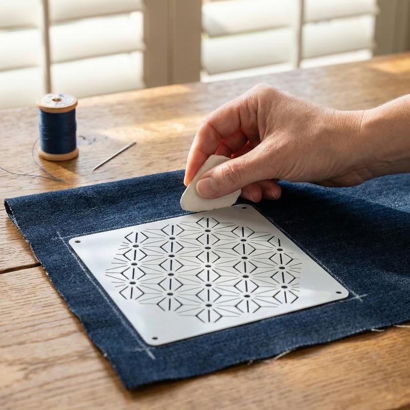 Textile Sewing Patterns - 8/9/24/32Pcs Sashiko Embroidery Templates Reusable Pet