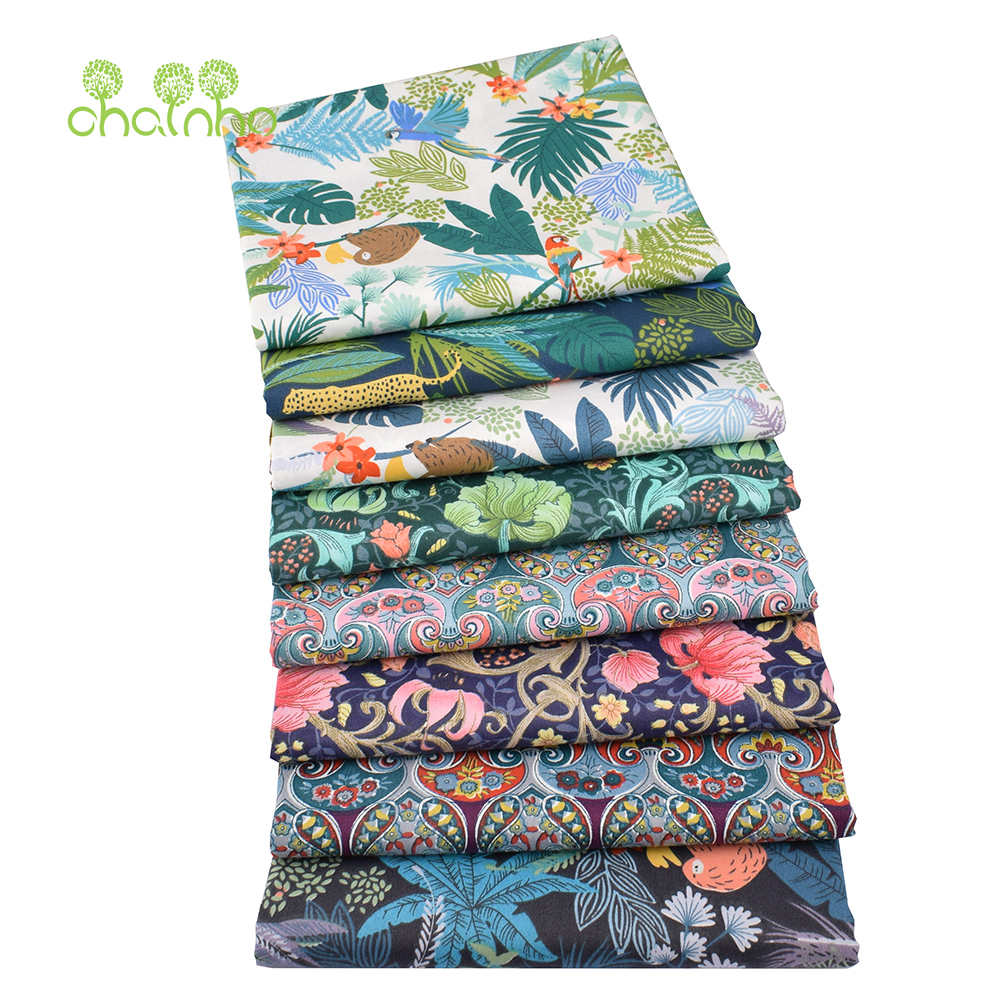 Sewing Textiles - Chainho,Printed Twill Cotton Fabric,Cartoon Jungel,DIY Sewing
