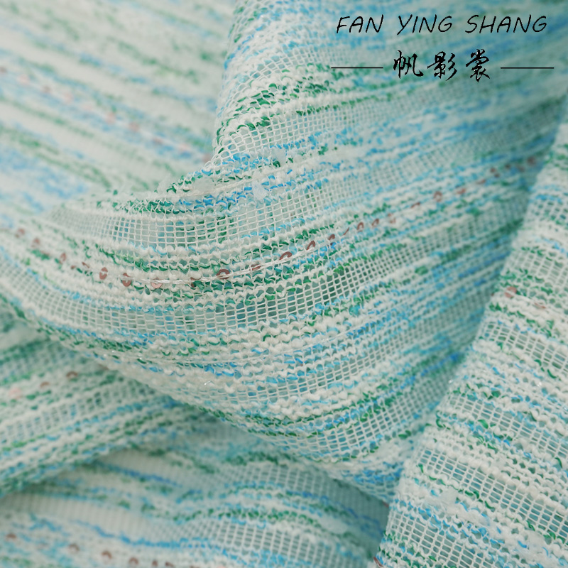 Green Sky Blue White Sequin Tw - Sewing Tweed incelemesi ve fiyatı