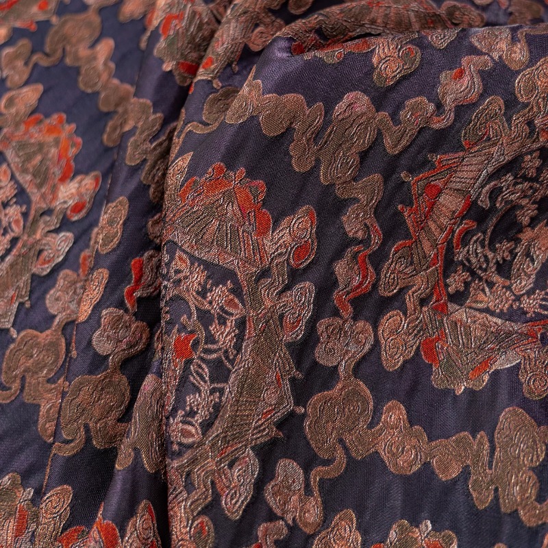 Purple Red Rayon Floral Jacqua - Sewing Fabric incelemesi ve fiyatı