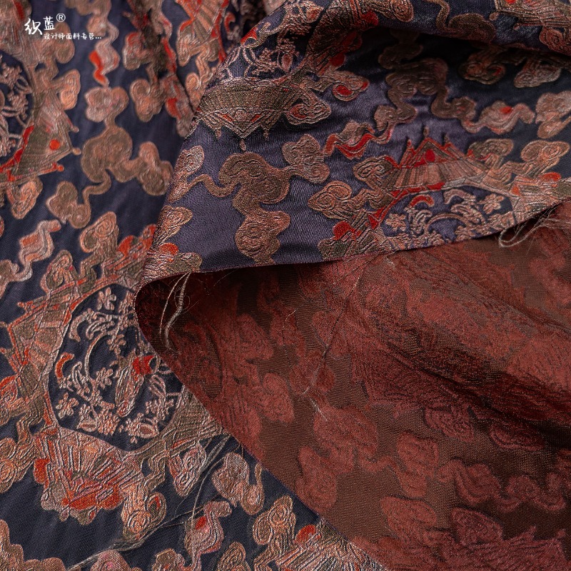 Purple Red Rayon Floral Jacqua - Sewing Fabric incelemesi ve fiyatı