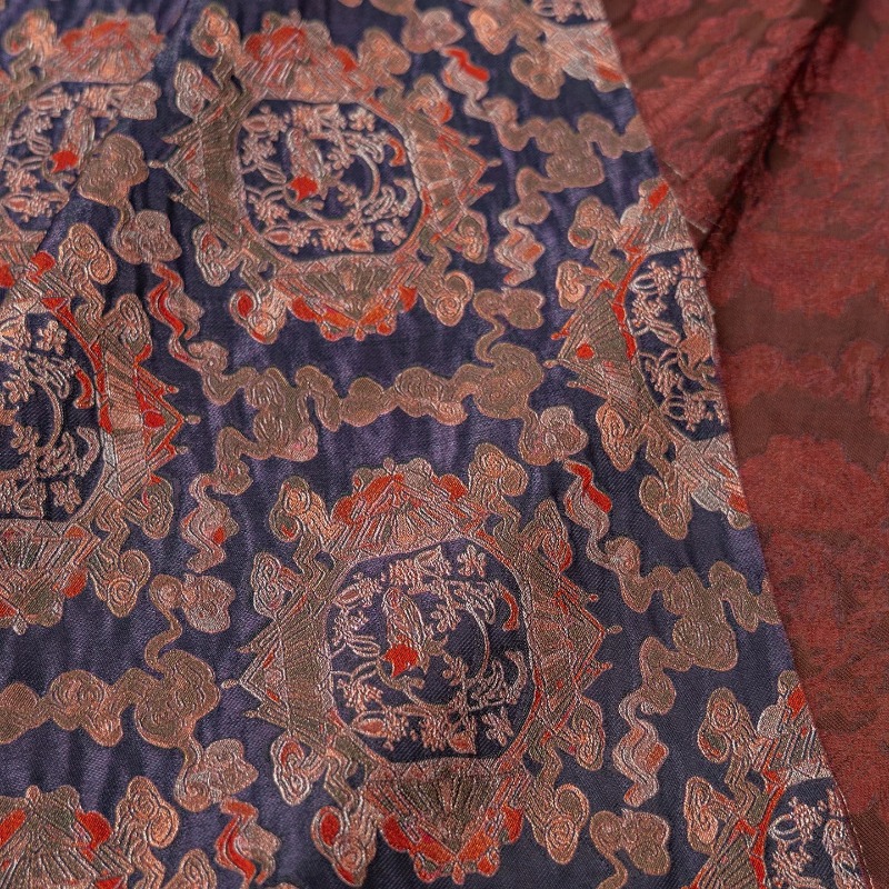Purple Red Rayon Floral Jacqua - Sewing Fabric incelemesi ve fiyatı
