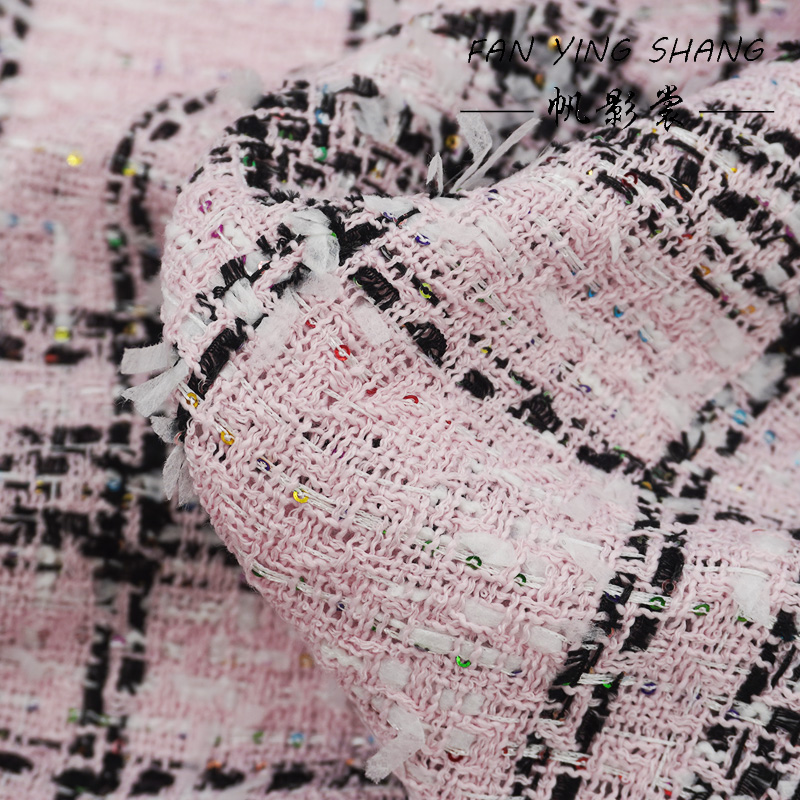 Pink Classical Big Plaid Color - Sewing Tweed incelemesi ve fiyatı