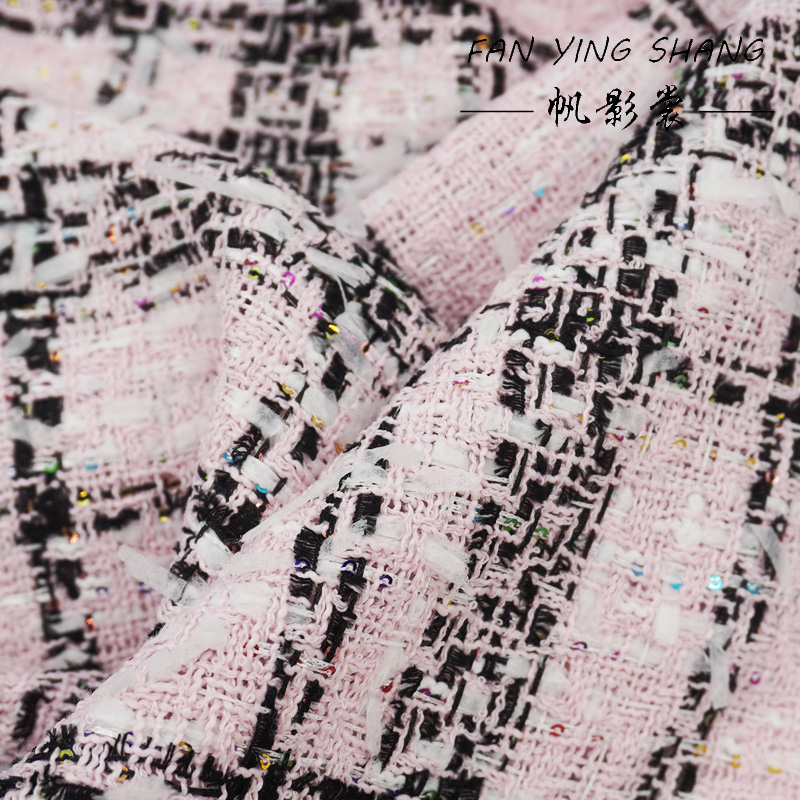 Pink Classical Big Plaid Color - Sewing Tweed incelemesi ve fiyatı