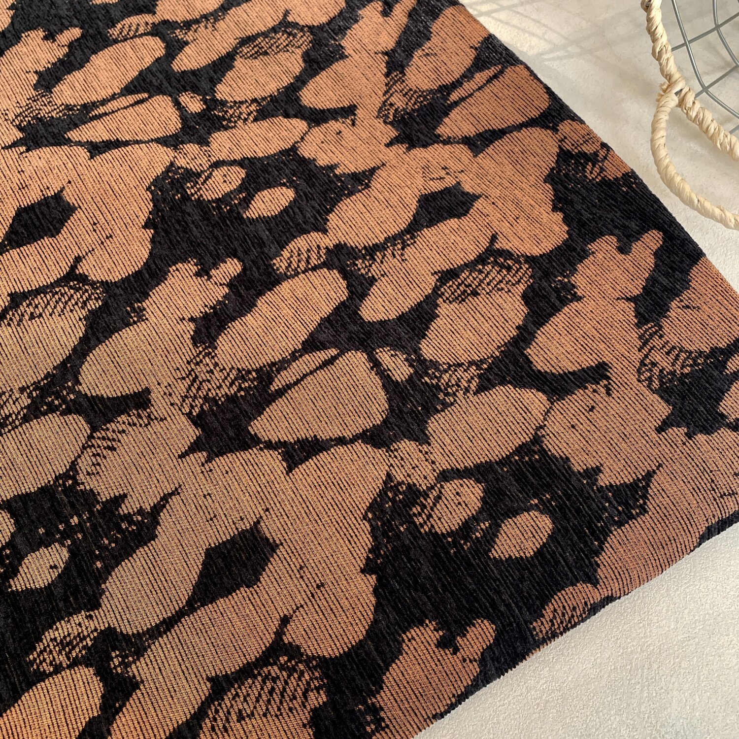 Brown Rock Texture Woven Fabri - Vintage Sewing Textile incelemesi ve fiyatı