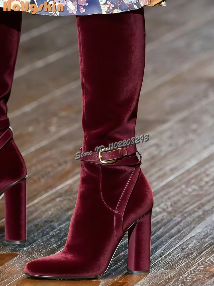 Retro Buckle Straps Boots Sued - Sewing Zipper incelemesi ve fiyatı