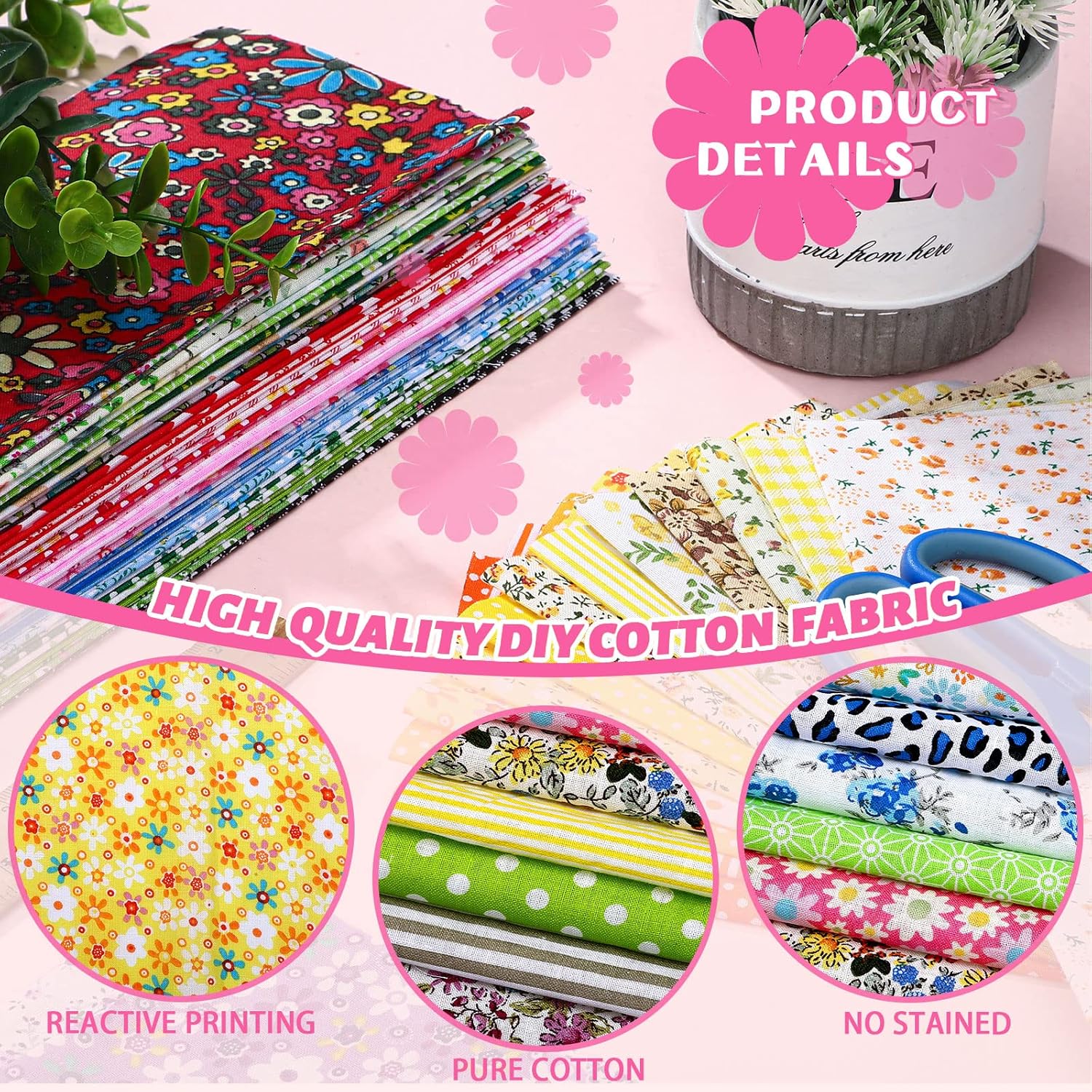 50PCS/100PCS 100% Cotton Fabri - Sewing Tweed incelemesi ve fiyatı