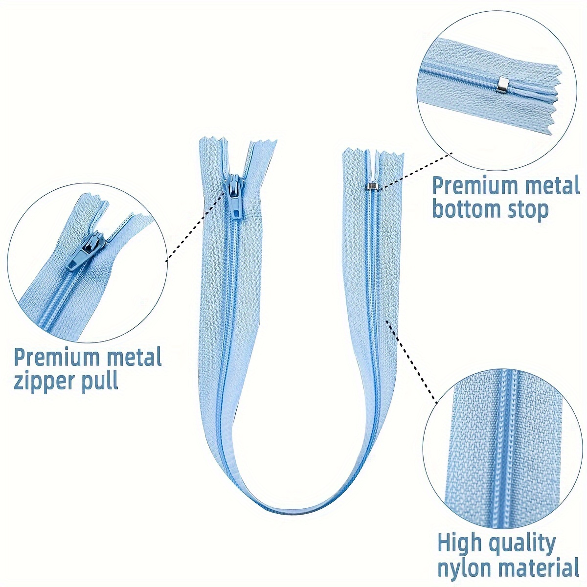 10pcs #3 Nylon Closed-End Shor - Sewing Front Zipper incelemesi ve fiyatı