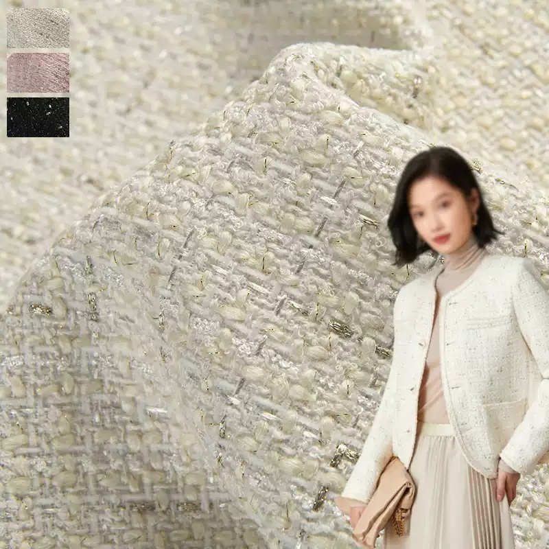 Beige Color and Gold Wire Yarn - Sewing Tweed incelemesi ve fiyatı