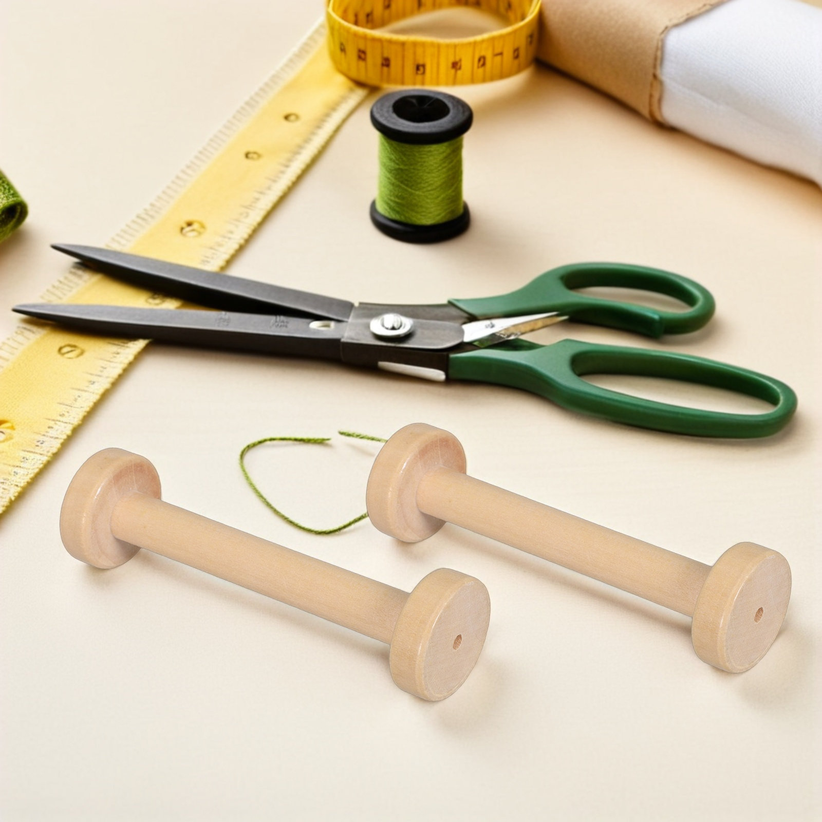 5Pcs Wood Spools Vintage Style - Thread Bobbins Empty incelemesi ve fiyatı