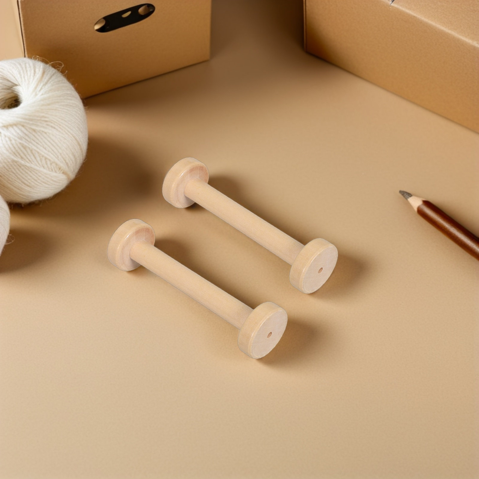 5Pcs Wood Spools Vintage Style - Thread Bobbins Empty incelemesi ve fiyatı