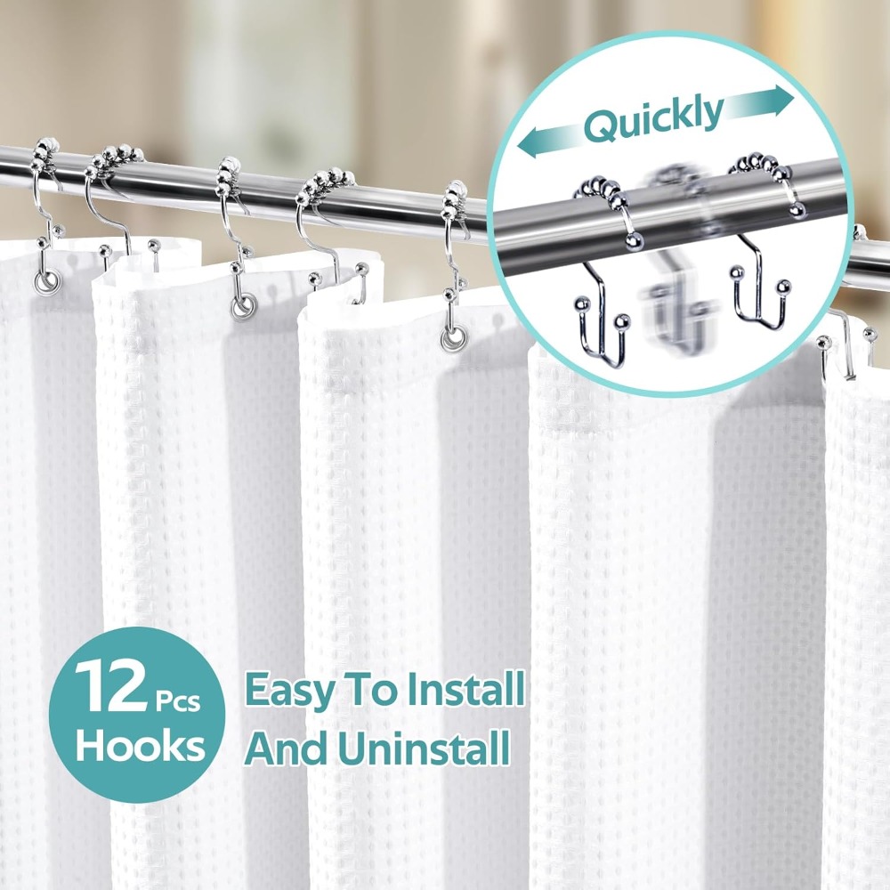 3 in 1 Waffle Shower Curtain S - Fabric Weight Set incelemesi ve fiyatı