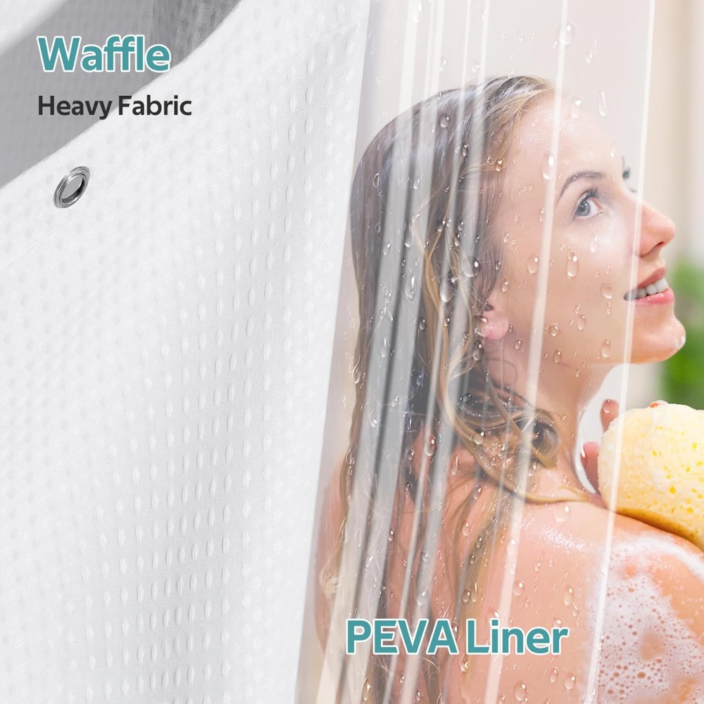 3 in 1 Waffle Shower Curtain S - Fabric Weight Set incelemesi ve fiyatı