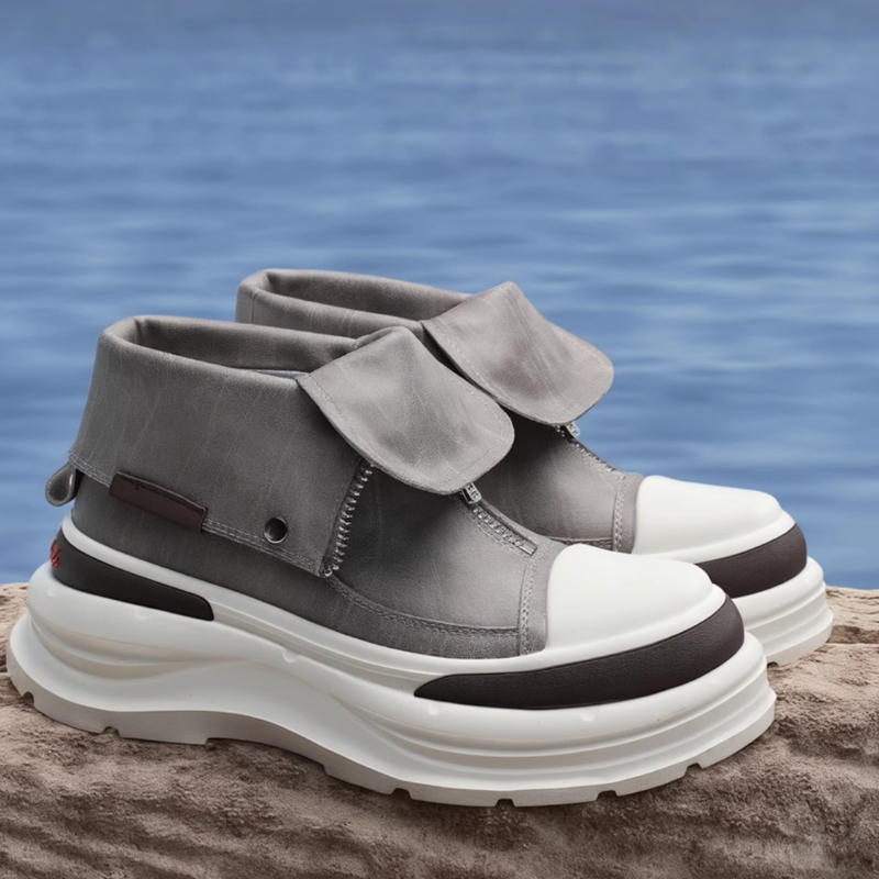Genuine Leather Thick Soled Hi - Sewing Front Zipper incelemesi ve fiyatı