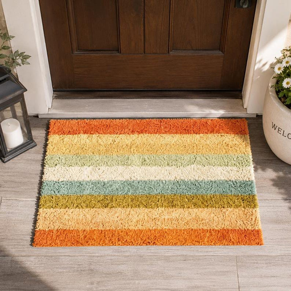 Retro Colorful Stripe Doormat  - Century Textile & Sewing Supply Hours incelemesi ve fiyatı