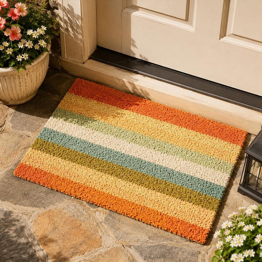 Retro Colorful Stripe Doormat  - Century Textile & Sewing Supply Hours incelemesi ve fiyatı