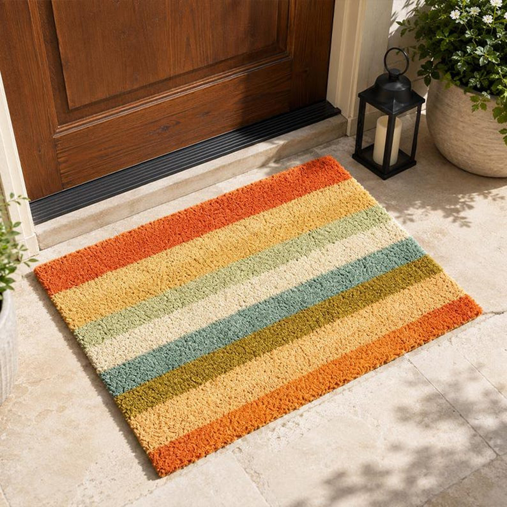 Retro Colorful Stripe Doormat  - Century Textile & Sewing Supply Hours incelemesi ve fiyatı