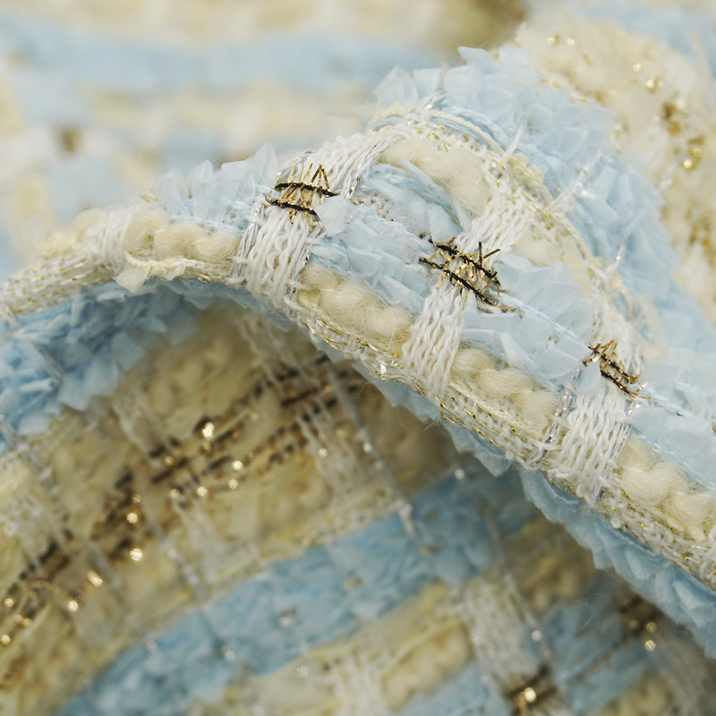 Blue Gold Interlace Plaid Twee - Sewing Tweed incelemesi ve fiyatı