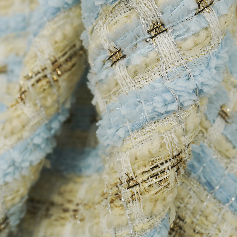 Blue Gold Interlace Plaid Twee - Sewing Tweed incelemesi ve fiyatı