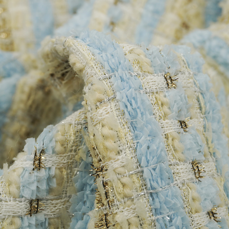 Blue Gold Interlace Plaid Twee - Sewing Tweed incelemesi ve fiyatı