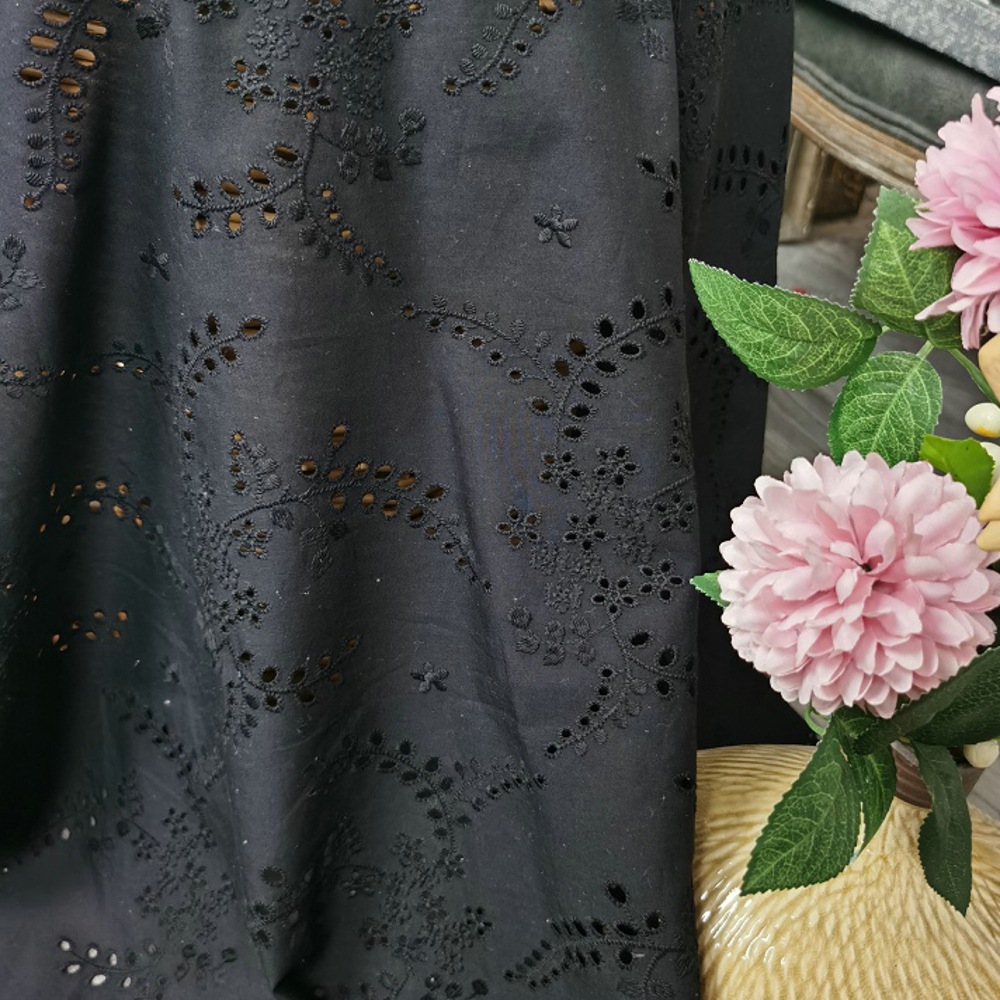 High-quality black hollow-out  - Sewing Eyelet Fabric incelemesi ve fiyatı