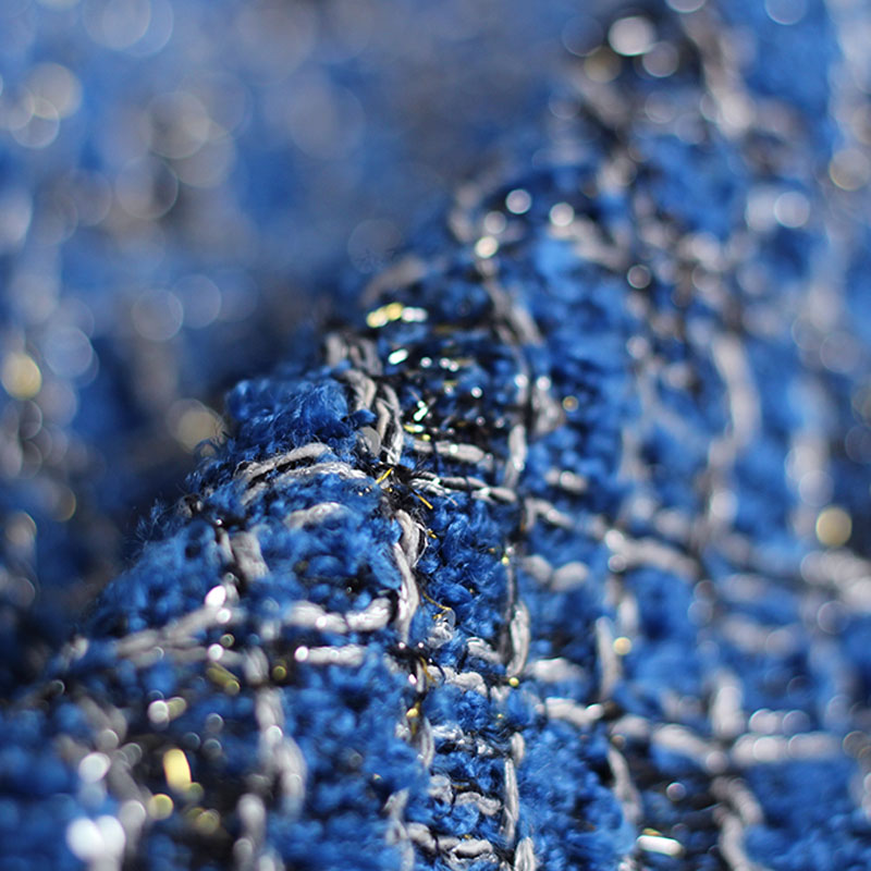 Blue Color Lattice Pattern Yar - Sewing Tweed incelemesi ve fiyatı