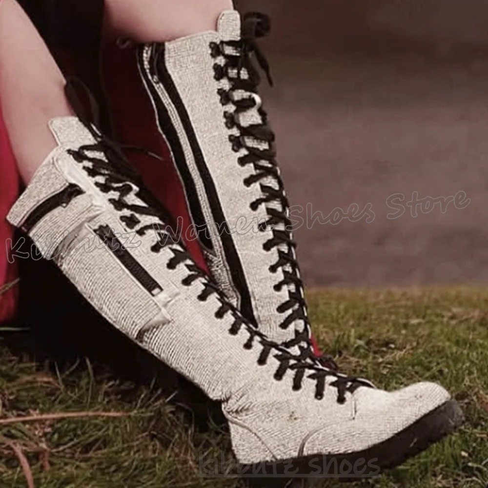 Knee High Boots Bling Glossy P - Sewing Zipper incelemesi ve fiyatı