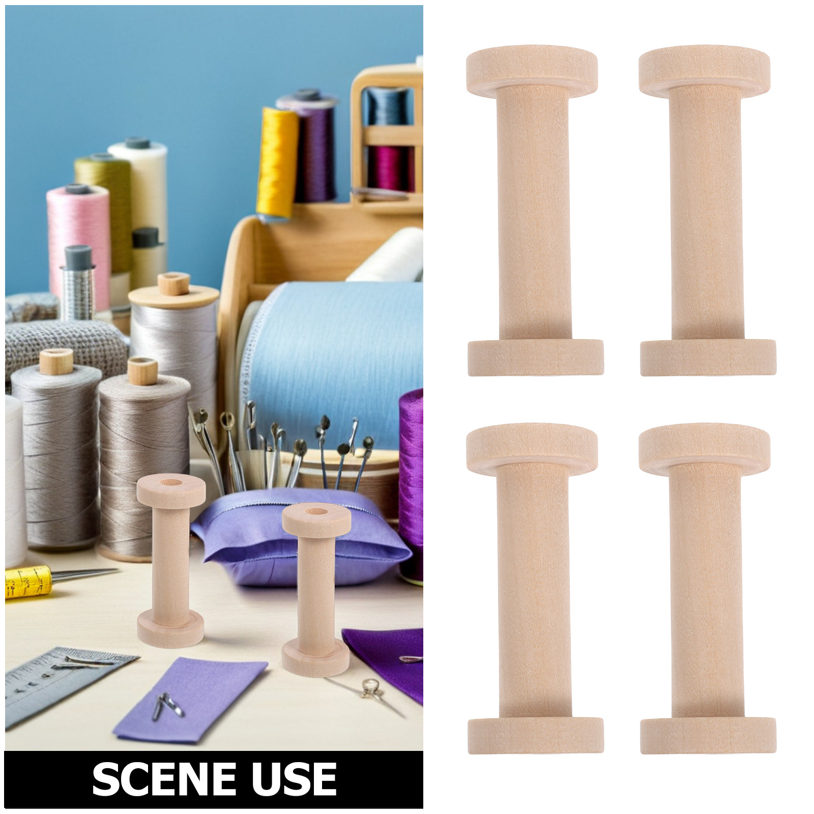 15Pcs Natural Wood Spools Vint - Thread Bobbins Empty incelemesi ve fiyatı
