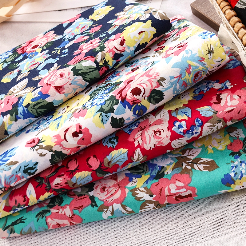 Vintage Rose Printed Fabric fo - Vintage Sewing Textile incelemesi ve fiyatı