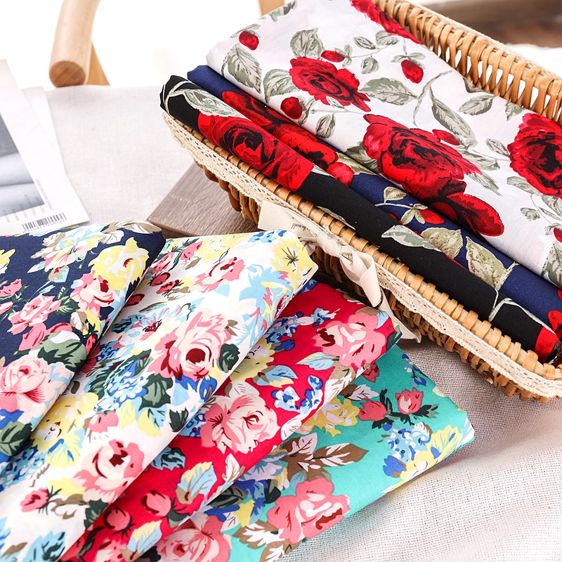 Vintage Rose Printed Fabric fo - Vintage Sewing Textile incelemesi ve fiyatı