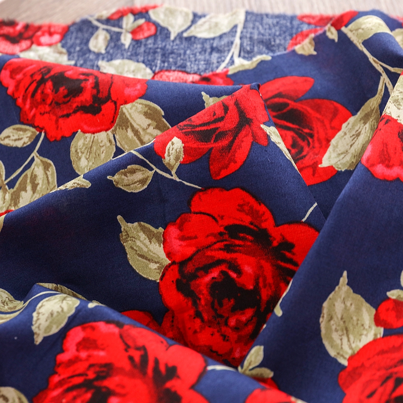 Vintage Rose Printed Fabric fo - Vintage Sewing Textile incelemesi ve fiyatı