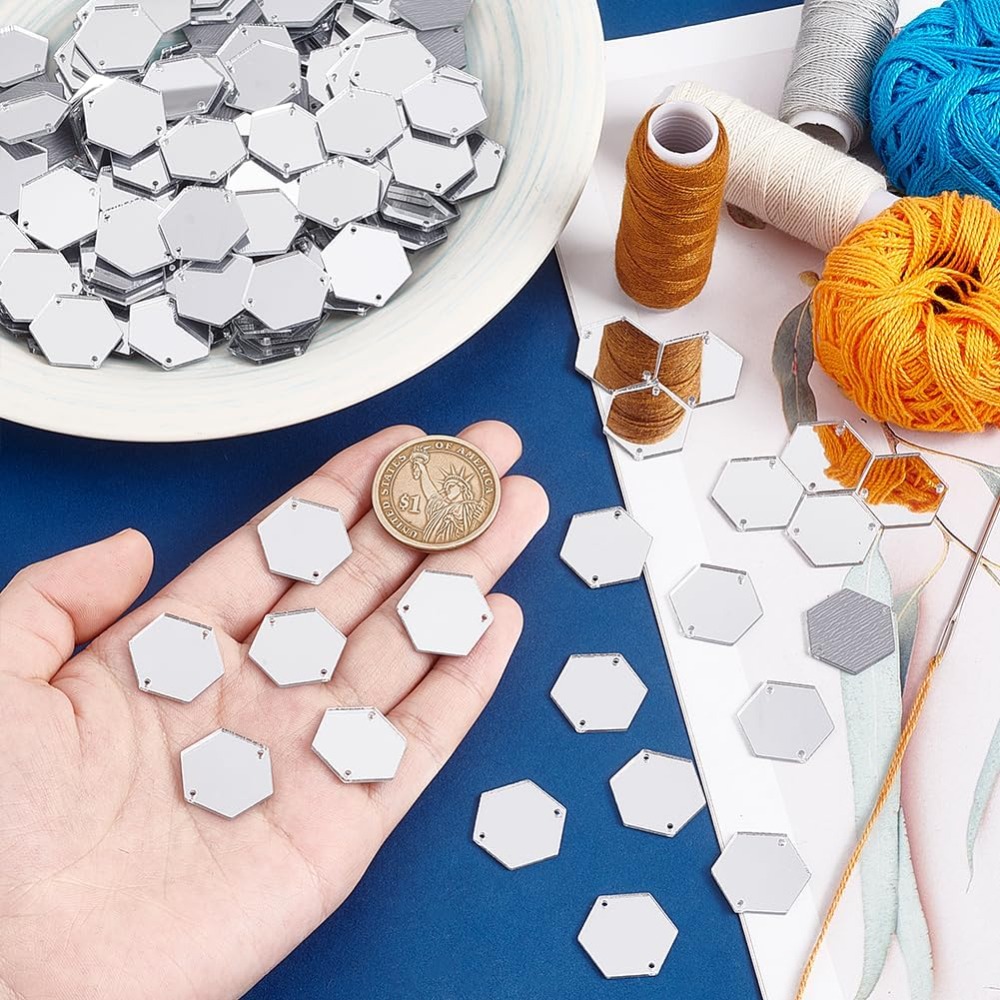 200pcs Hexagon Sew on Mirrors  - Sewing Kit incelemesi ve fiyatı