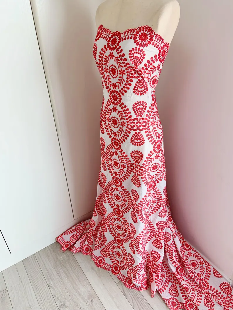 Off white Cotton Eyelet Lace F - Sewing Eyelet Fabric incelemesi ve fiyatı