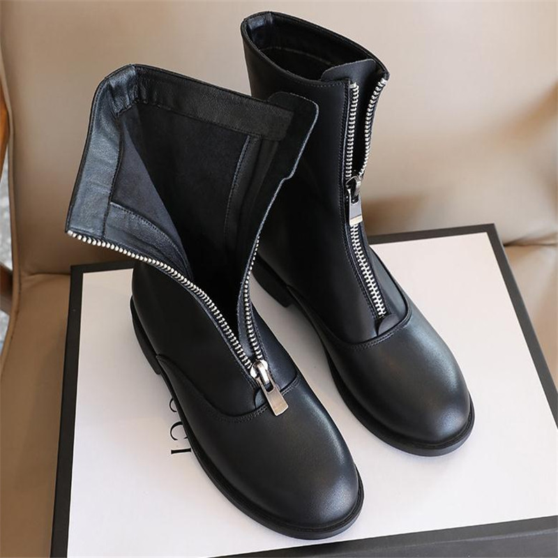 3cm Genuine Leather Trend Fron - Sewing Front Zipper incelemesi ve fiyatı