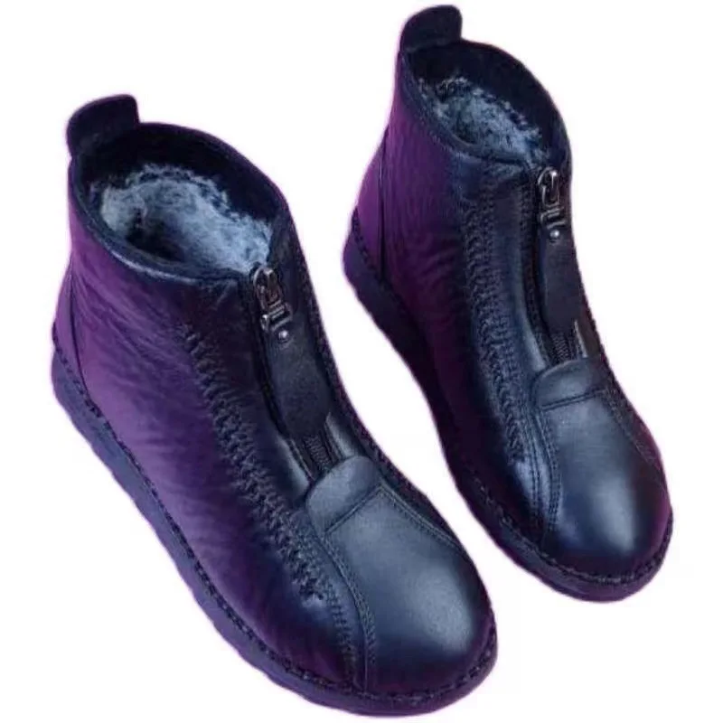 Winter Women Ankle Boots Fashi - Sewing Front Zipper incelemesi ve fiyatı