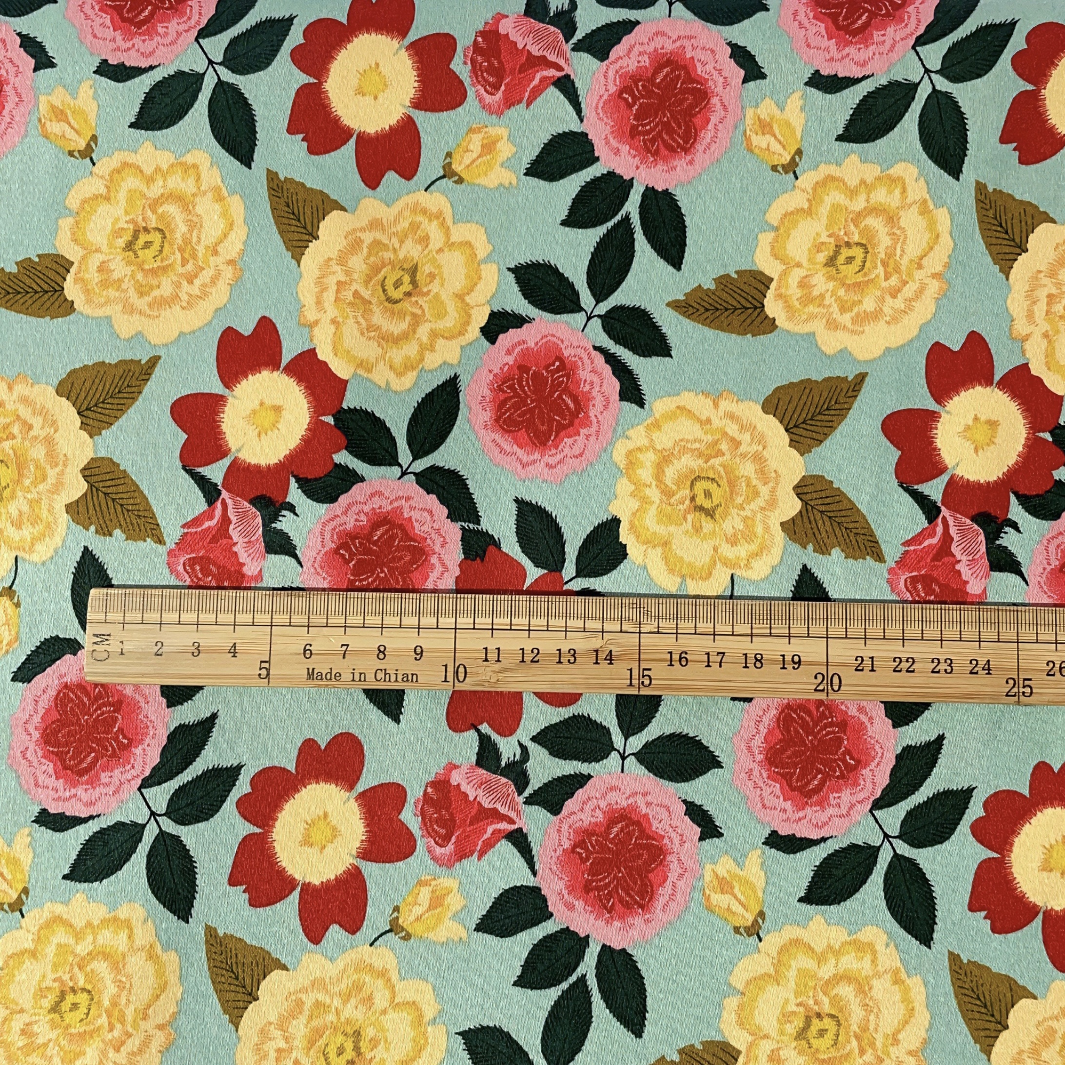 Vintage Floral Printed Satin 1 - Vintage Sewing Textile incelemesi ve fiyatı
