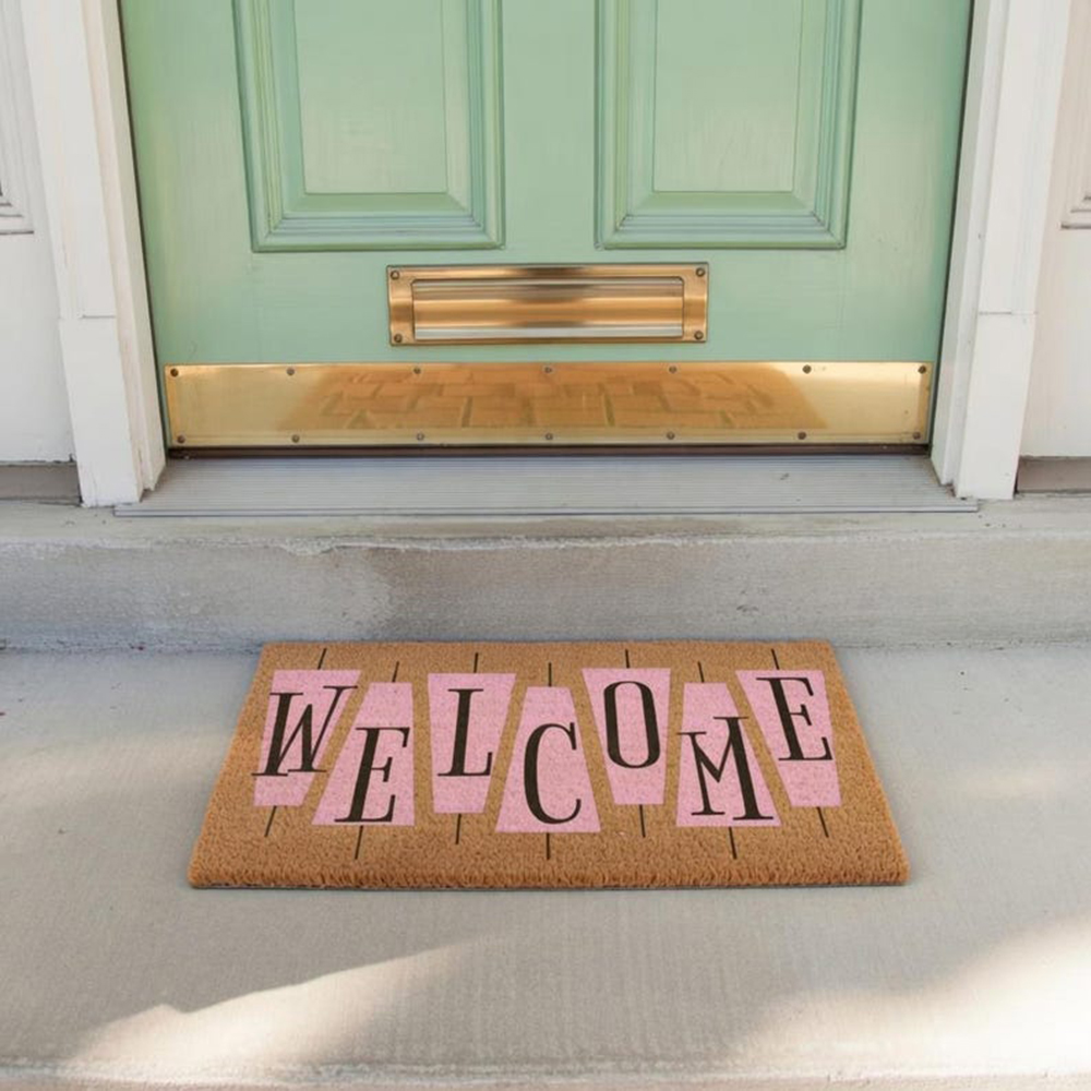Retro Pink Cute Doormat Welcom - Century Textile & Sewing Supply Hours incelemesi ve fiyatı
