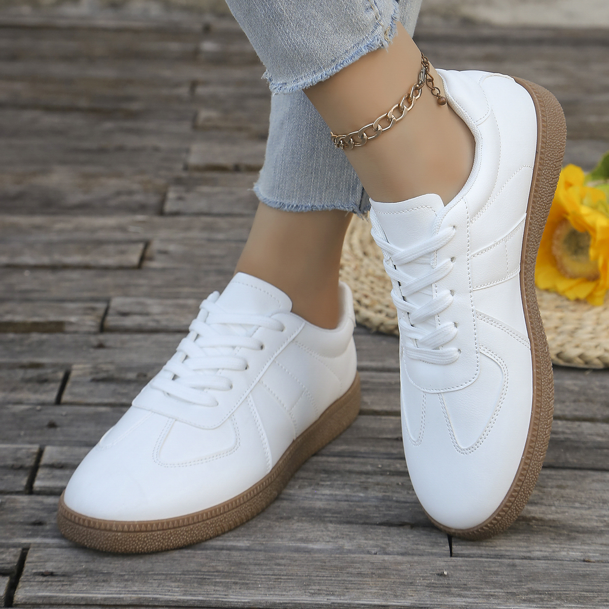 Ladies' casual white sports sh - Sewing Garment incelemesi ve fiyatı