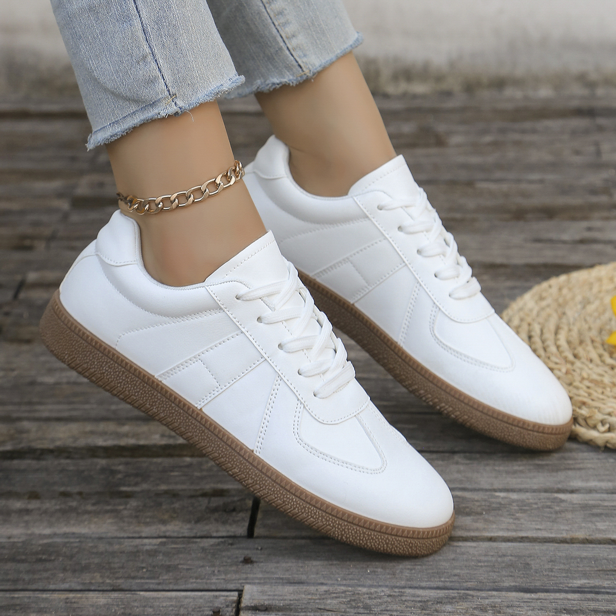 Ladies' casual white sports sh - Sewing Garment incelemesi ve fiyatı