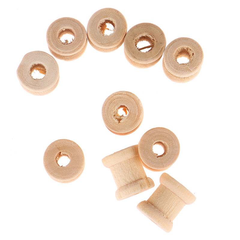 C 100PCS Wooden Empty Thread S - Thread Bobbins Empty incelemesi ve fiyatı