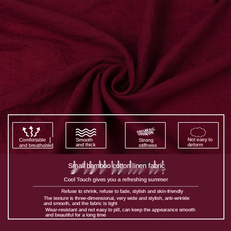 Thin Bamboo Linen Cotton Fabri - Vintage Sewing Textile incelemesi ve fiyatı