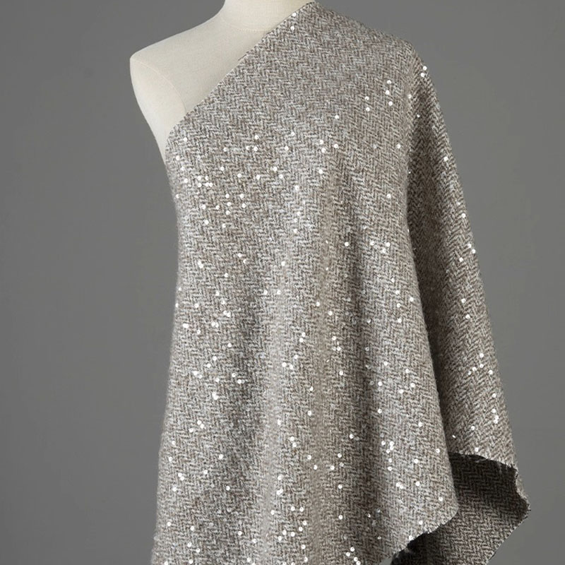 Light Grey With Sequin Yarn-Dy - Sewing Tweed incelemesi ve fiyatı