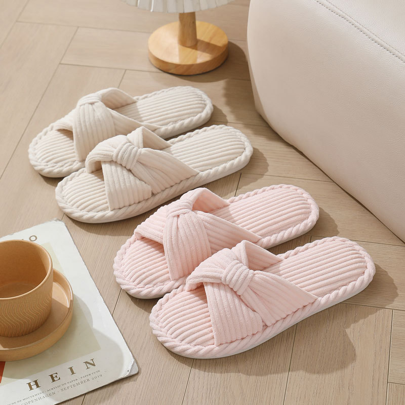 Corduroy Cross Strap Home Slip - Sewing Garment incelemesi ve fiyatı