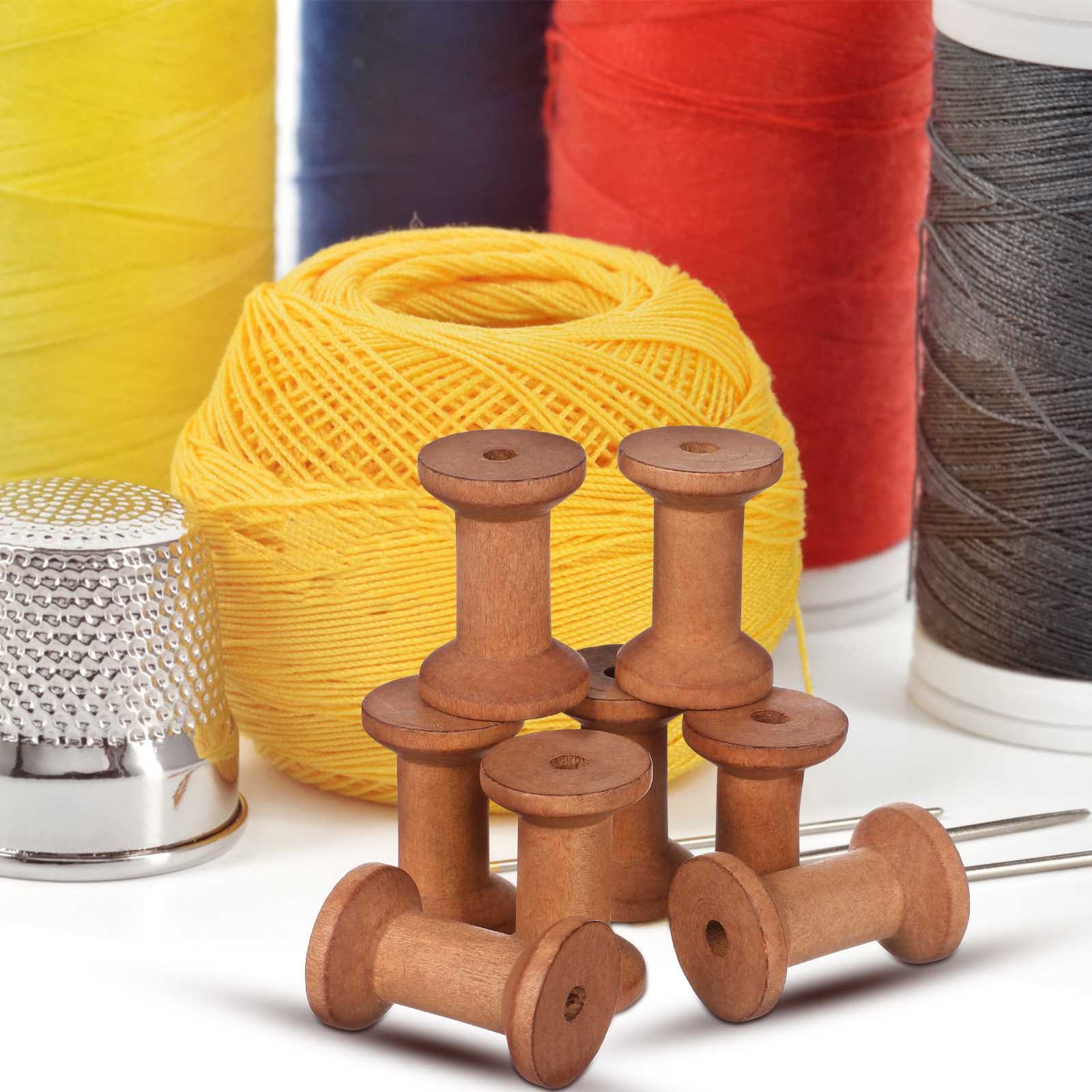 20Pcs Wooden Thread Holders Em - Thread Bobbins Empty incelemesi ve fiyatı
