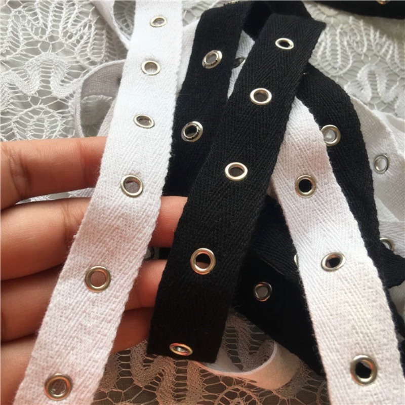 Black and White Cotton Webbing - Sewing Eyelet Fabric incelemesi ve fiyatı